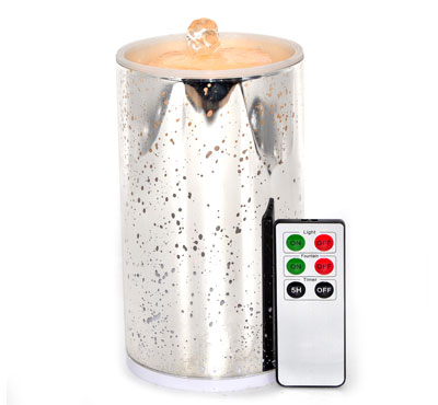 3D Glass Spot Flameless Candle Fountain With Lithium Battery