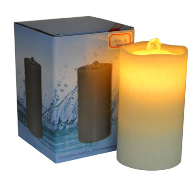 Rechargeable Wave Top Flameless LED Candle Fountain With 3D Battery