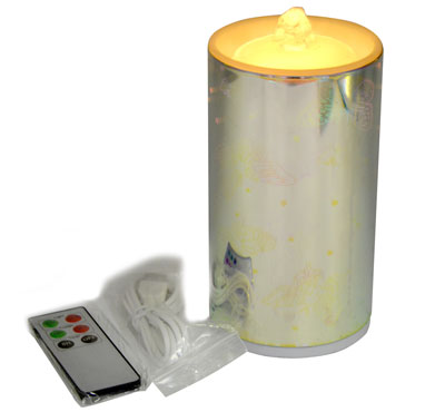 Rechargeable 3D Glass Butterfly Flameless LED Candle Fountain With 3D Battery