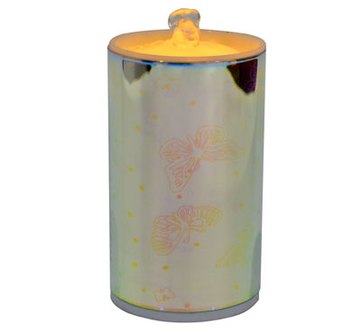 Rechargeable 3D Glass Butterfly Flameless LED Candle Fountain With 3D Battery