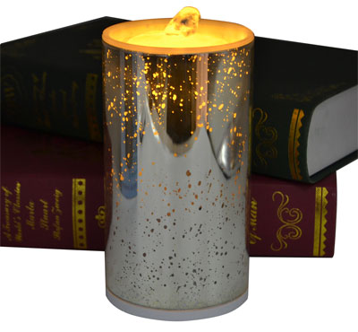 Rechargeable 3D Glass Spot Flameless Candle Fountain With 3D Battery