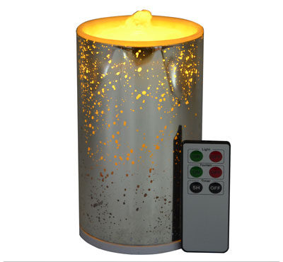 Rechargeable 3D Glass Spot Flameless Candle Fountain With 3D Battery