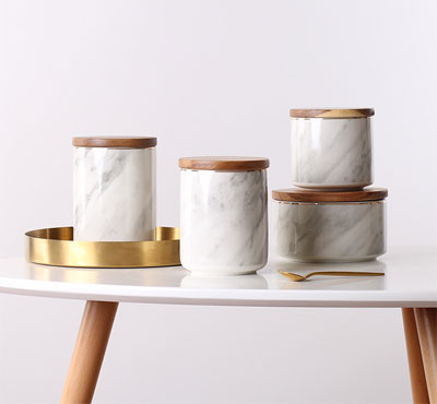 Scented Marble Print Ceramic Jar Candles DIY