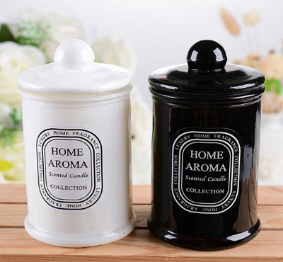 Small Black Sealed Cans Glass Jar Scented Soy Wax Candles Wholesale