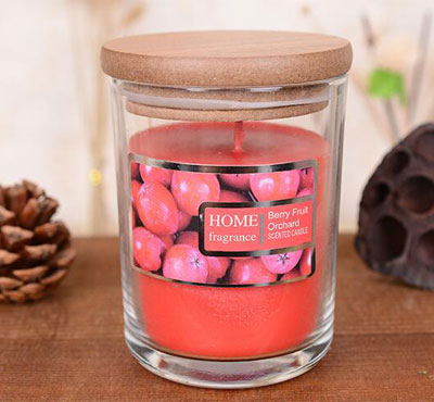 SPA Flameless Scented Soy Wax Candles In Glass Jars With Wood Cover