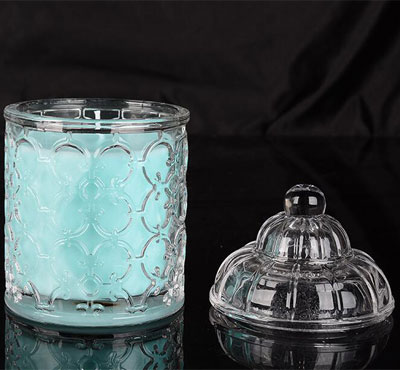 European SPA Soy Wax Crystal Glass Jar Candles For Hotel