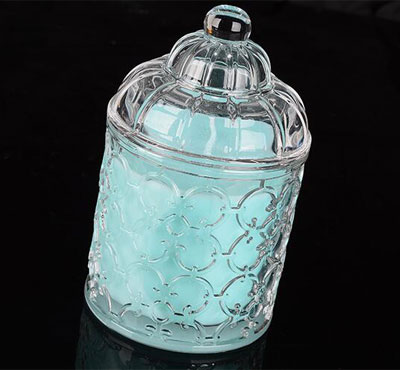 European SPA Soy Wax Crystal Glass Jar Candles For Hotel