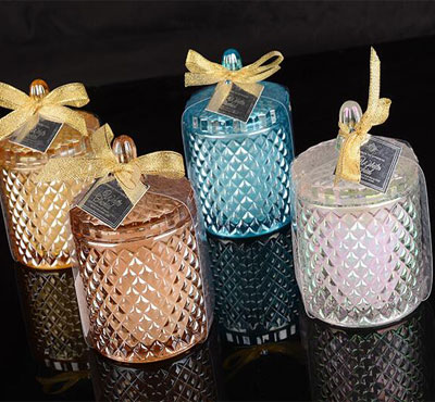 Tropical Style Scented Ion Plating Crystal Glass Jar Candles