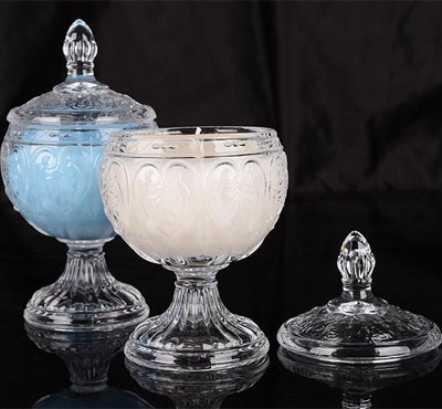 European Home Scented Soy Wax Crystal Glass Jar Candles