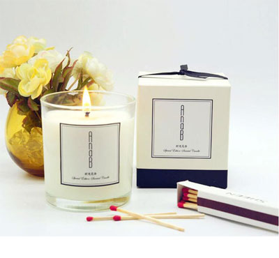 Custom Simple Style Glass Jar Soy Wax Candles With Aromatherapy