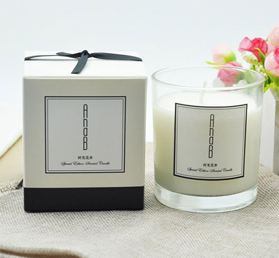 Custom Simple Style Glass Jar Soy Wax Candles With Aromatherapy