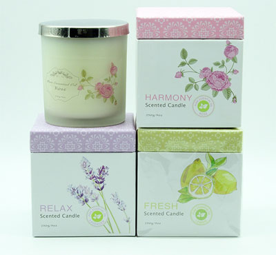 Scented Frosted Glass Jar Candles With Iron Cover Custom Pattern