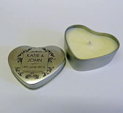 Bulk Scented Heart Tin Box Candles