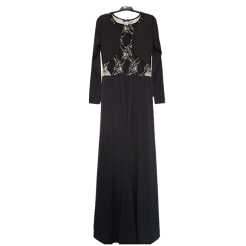 Back Hollow Out Black Charming Long Dress
