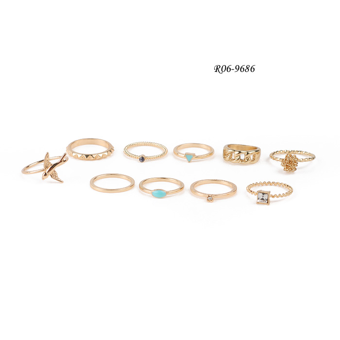 Fashionable Ring Set R06-9686  Fashion ring sets Engraved rings Metal alloy rings