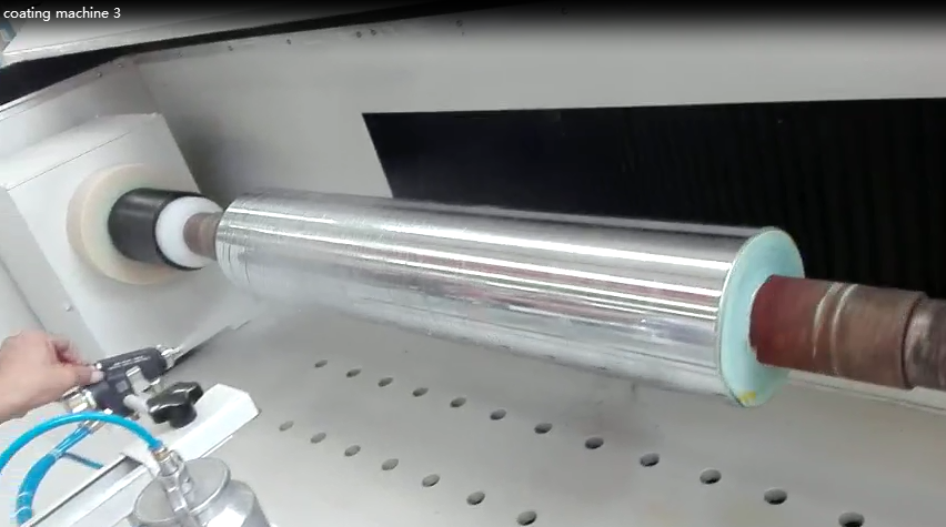 Coating machine for the embossing cylinder