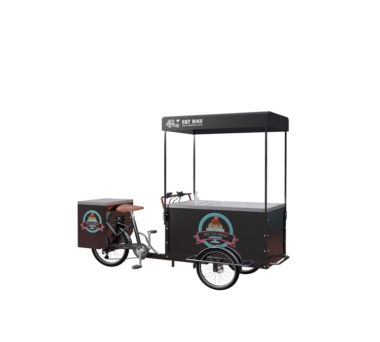 Rear Box Street Mobile Ice Cream Bike With Freezer