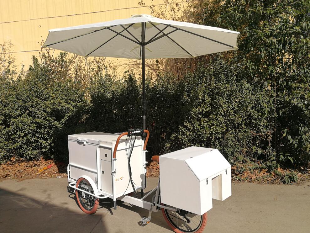 TUNE New design CE approved Summer cold drink cart ice cream bike coffee cart bike for sale