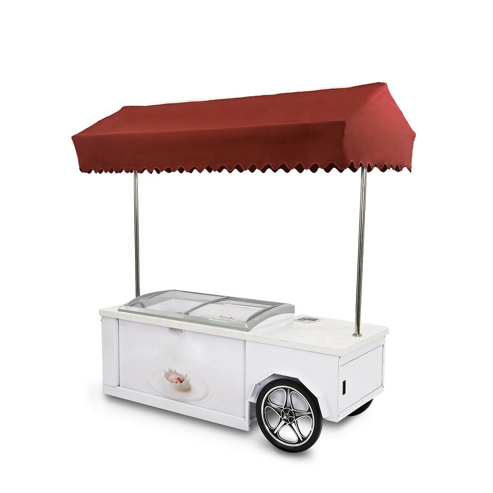 Sorbet gelato electric hand push cart bike ice cream popsicle truck bike