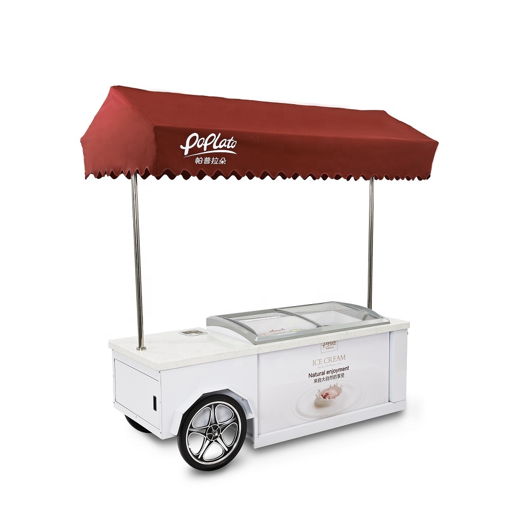 Sorbet gelato electric hand push cart bike ice cream popsicle truck bike