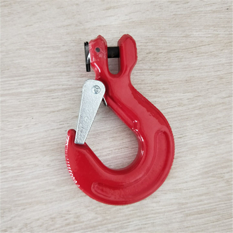 China red clevis slip hook with latch