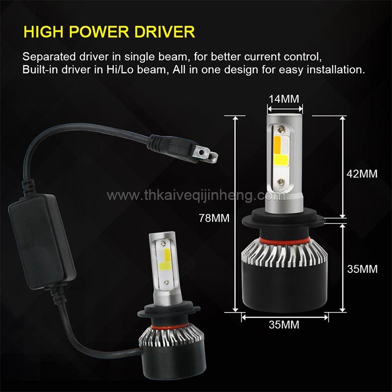 S2 three color dimming explosion flashed automobile LED headlamp refitted LED lamp fog lamp H4 H7 H11  retrofit fog lamp