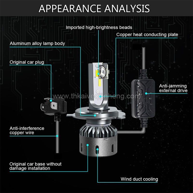 F25c H4 three color temperature intelligent dimming automobile LED headlamp automobile LED headlights