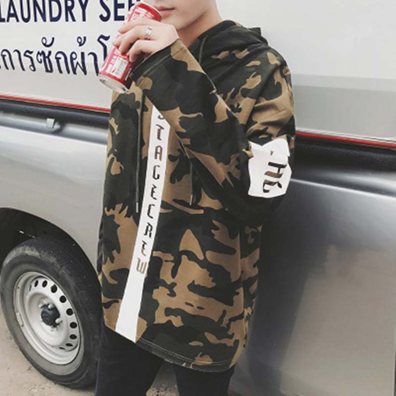 Custom Camo Printed Mens Pullover Streetwear Hoodies