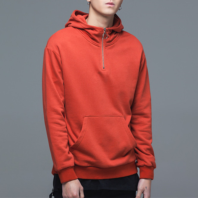 Custom Solid Color Half Zip Blank Cotton Fashion Pullover hoodies for Me