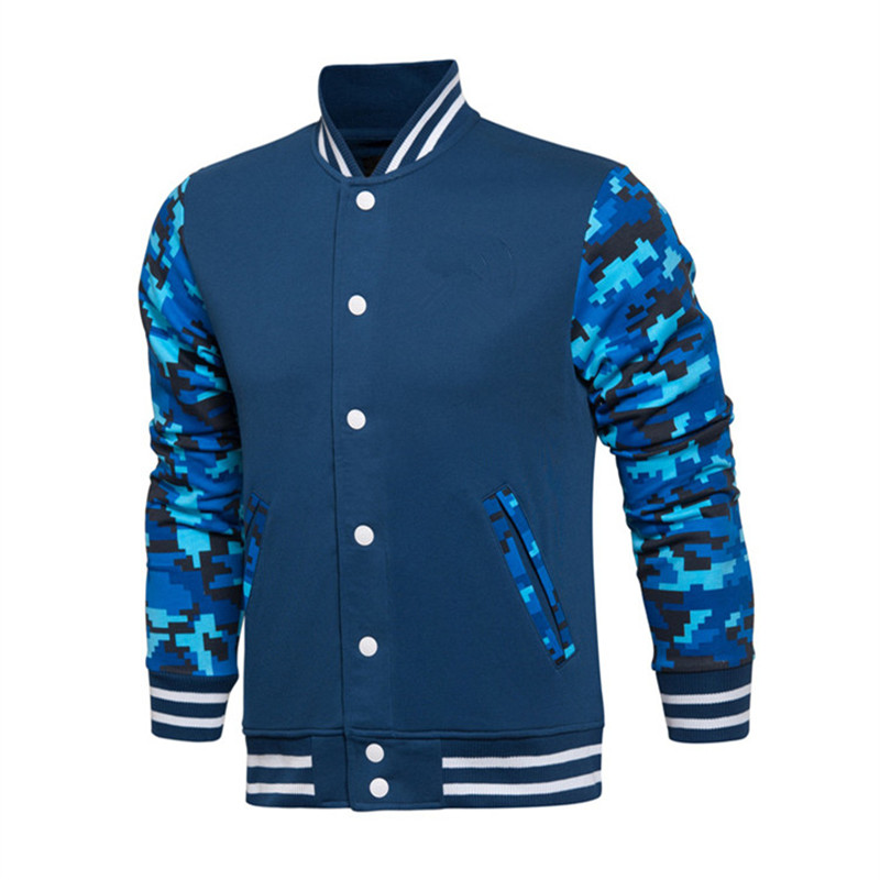 Hot Custom New HIgh Quality Cotton Color block Men Blank Varsity Baseball Track Bomber Jacket