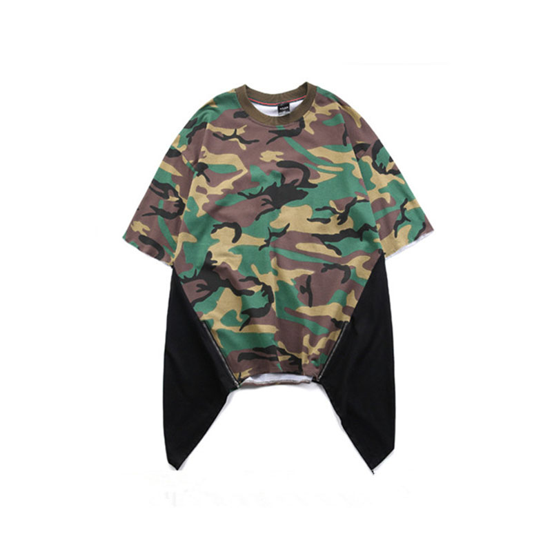 Custom Cotton Camo T-Shirts Printed Color Block Oversized Street wear