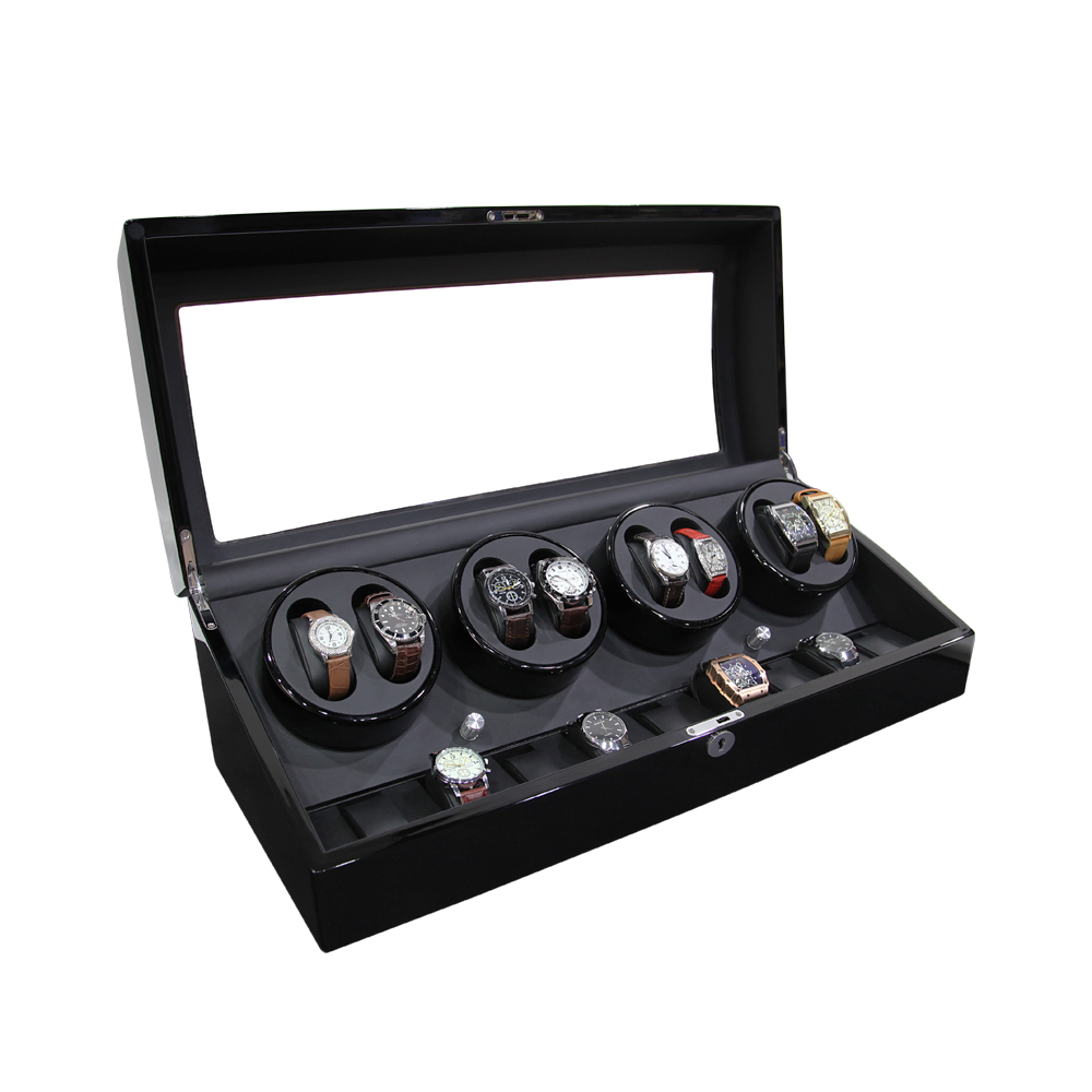 New Design High Gloss Paint Black Wooden Automatic Watch Winder  wooden watch winder  Automatic Motor Watch Winder