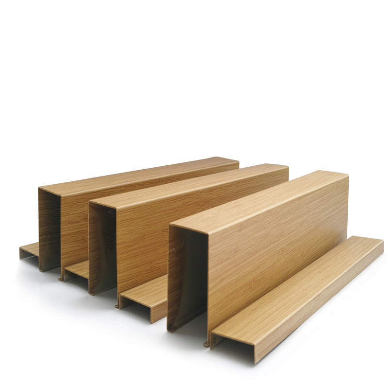 Decorative Linear Pipe U Shaped Suspended Aluminum Metal False Square Tube Baffle Ceiling